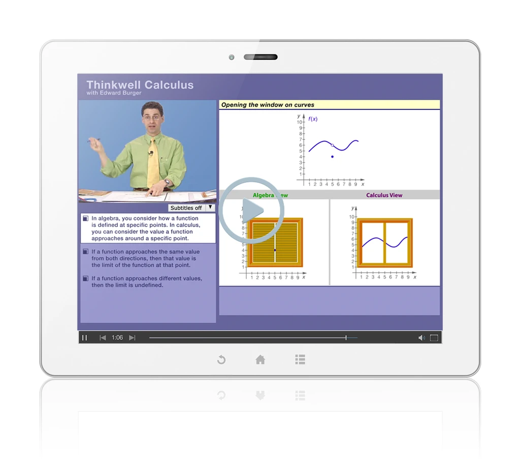 Sample of Thinkwell's Calculus videos